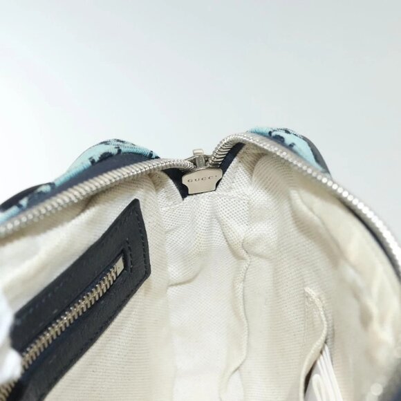GUCCI GG Canvas Waist Bag Blue Silver 658657 Auth 139364 - Picture 12 of 16